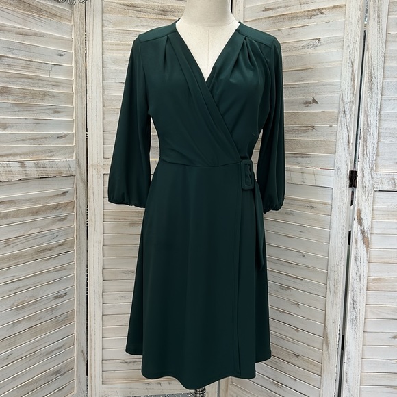 Monteau 3/4 Sleeve Wrap Dress - Picture 5 of 5